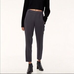 𝅺Aritzia WILFRED Trousers. Dorantal Pull-on Crop Pants, Steel grey, 6